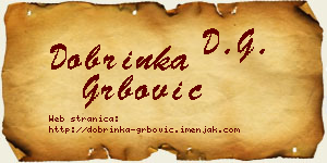 Dobrinka Grbović vizit kartica